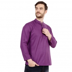 Mens Violet Short Kurta